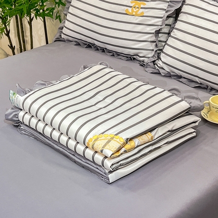 经年 2025新款水洗真丝韩版夏被浅夏系列 浅夏-灰