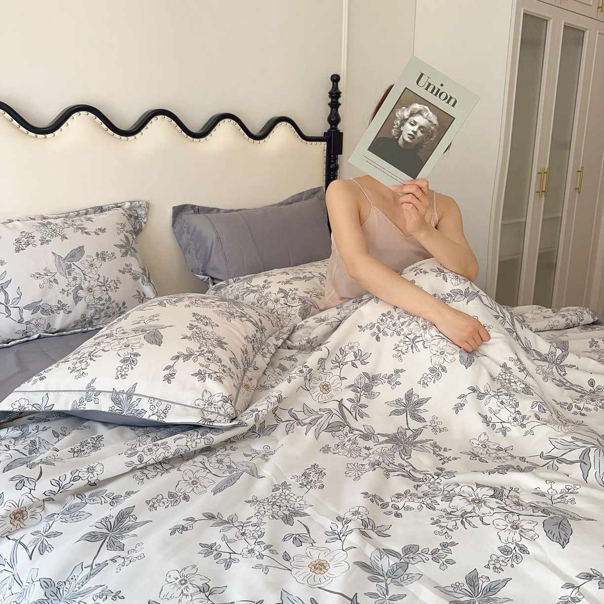 91家纺网 家纺一手货源 找家纺 兜米家居 2025新款水洗天丝夏被四件套 花枝