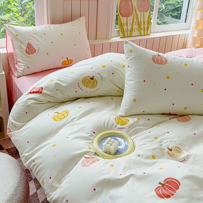 91家纺网 家纺一手货源 找家纺 澳梵家居 2025新款小清新全棉印花四件套 万事不楠