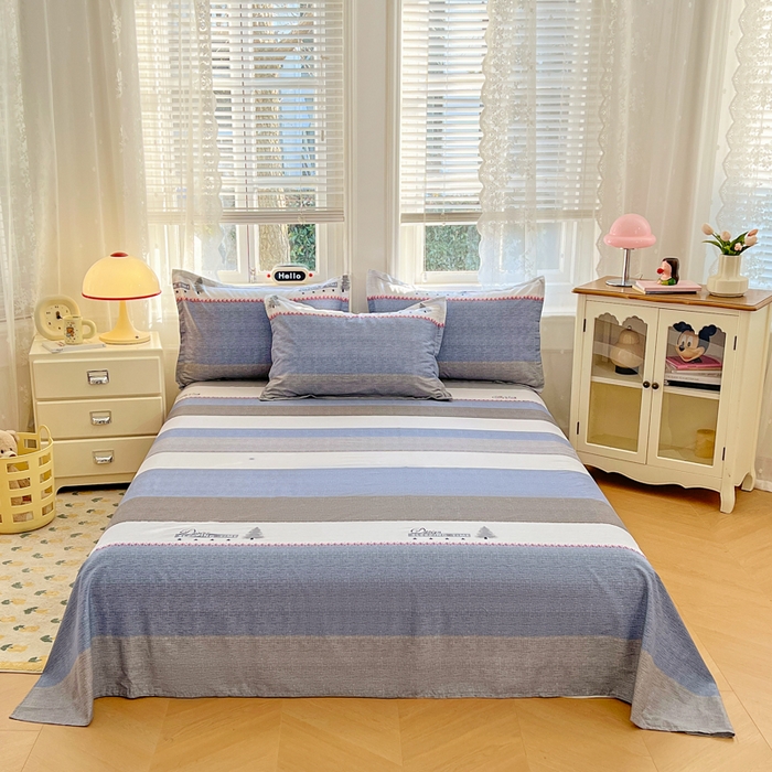 91家纺网 家纺一手货源 找家纺 世爵 2025新款全棉印花小清新套件系列-四件套 尤里卡