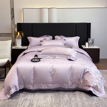 星蕴家纺 2025新款澳棉正宗长绒棉四件套-诺兰 优雅紫