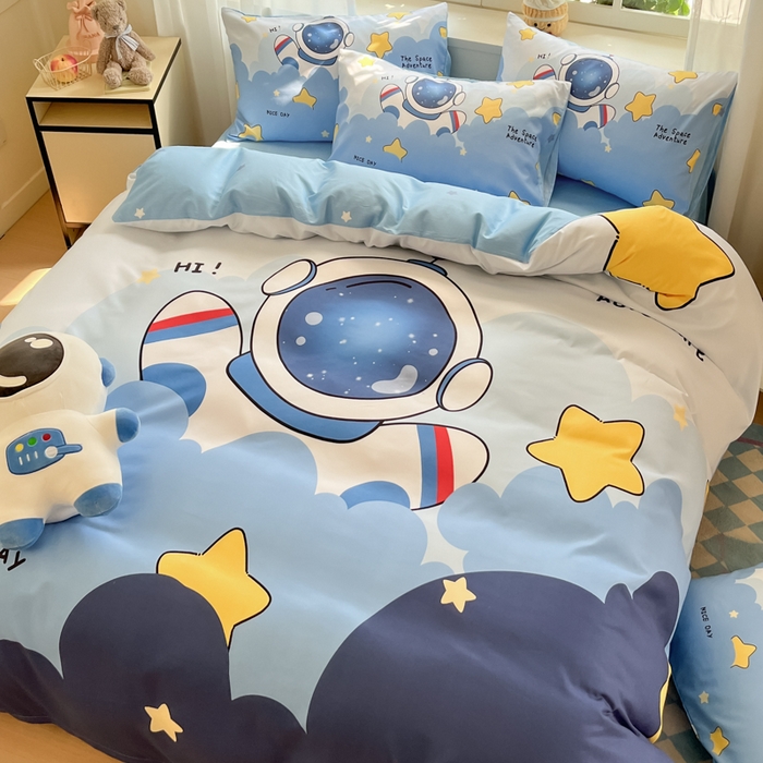 91家纺网 家纺一手货源 找家纺 博雅 2025新款纯棉宇航员四件套 梦想宇航员