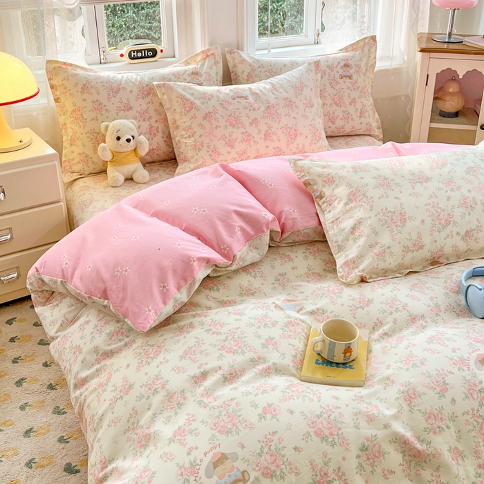 91家纺网 家纺一手货源 找家纺 世爵 2025新款全棉印花小清新单品系列-单被套 护花使者