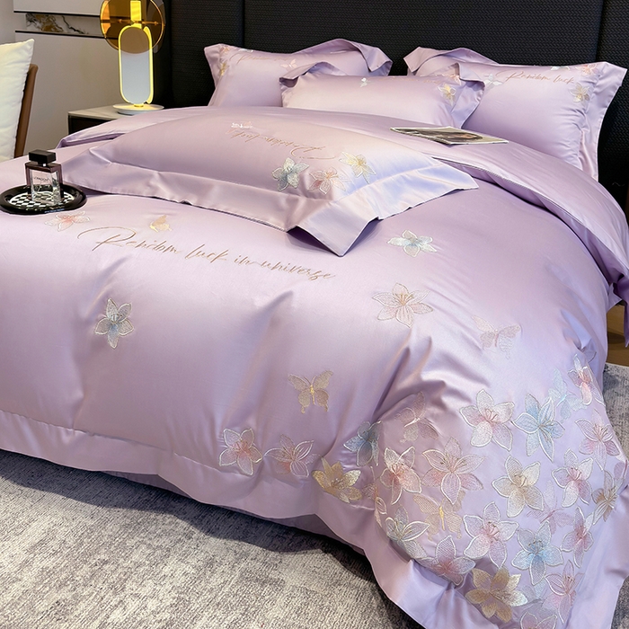 91家纺网 家纺一手货源 找家纺 星蕴家纺 2025新款澳棉正宗长绒棉四件套-诺兰 优雅紫