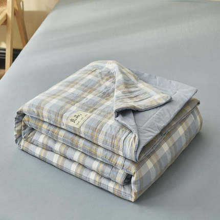 寐绸家纺 2025新款纯棉水洗棉无印风新疆棉花夏被四件套 莫妮卡