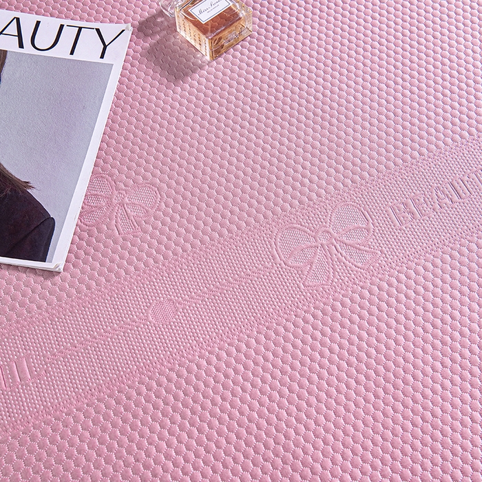 91家纺网 家纺一手货源 找家纺 梵克保罗 2025新款7A抗菌母婴级纯乙纶PE刺绣凉感丝豆豆席 蝴蝶结-粉