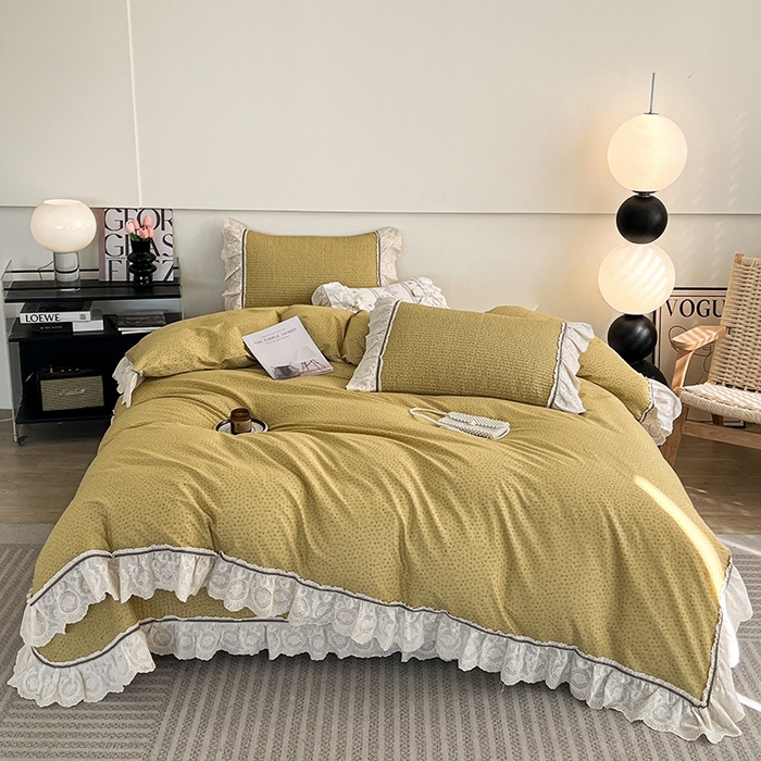 91家纺网 家纺一手货源 找家纺 （总）沐纯家居 2025新款法式小碎花床盖四件套