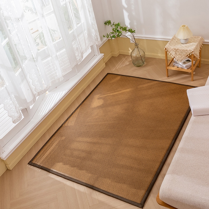 91家纺网 家纺一手货源 找家纺 2025新款包边工艺凉感冰藤地铺睡垫系列凉席地垫 饼干花