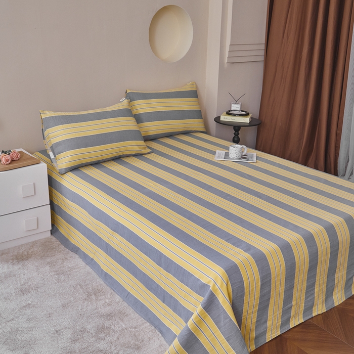 91家纺网 家纺一手货源 找家纺 绒艺席业 2025新款简约原棉印花老粗布床单 温馨