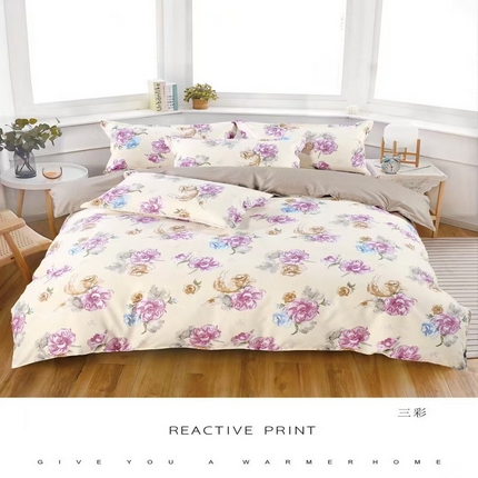 91家纺网 家纺一手货源 找家纺 （总）玖琳家纺 2025新款130克贡棉磨毛植物羊绒四件套