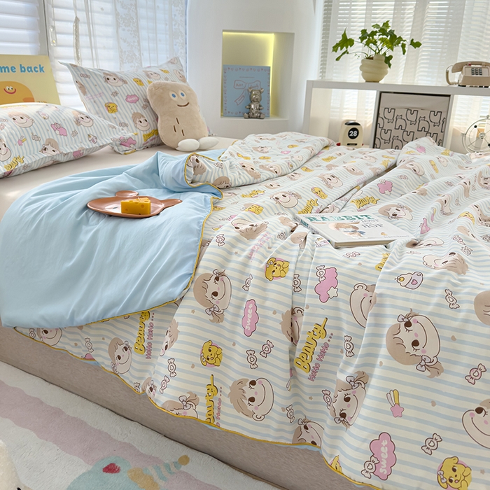 91家纺网 家纺一手货源 找家纺 星巴k家纺 2025新款A类水洗双层纱大豆纤维夏被夏凉被空调被 不二吖