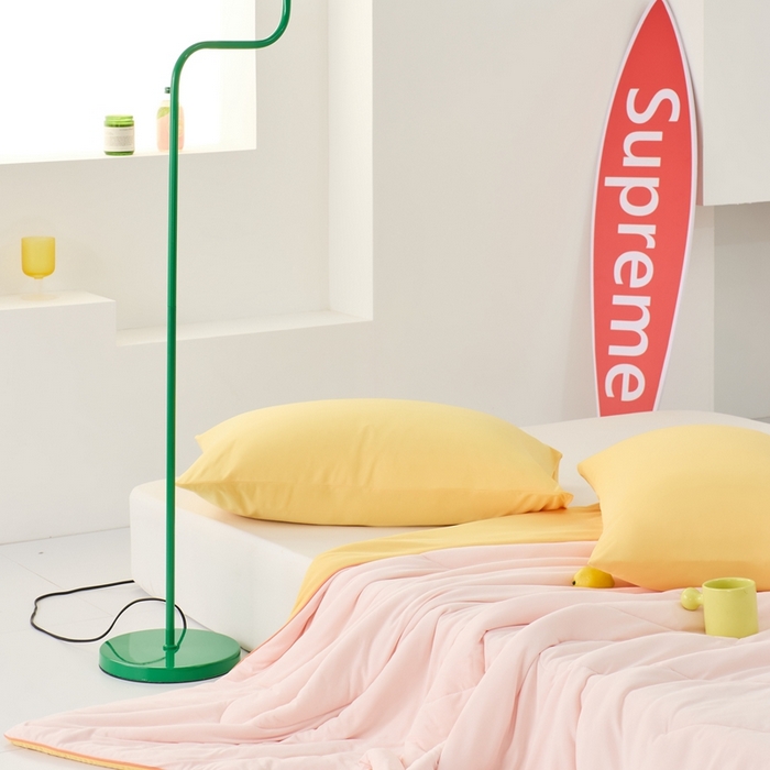 91家纺网 家纺一手货源 找家纺 LADYCOCO可可家居 2025新款多巴胺色系凉感夏被 樱粉（粉色+橙黄）