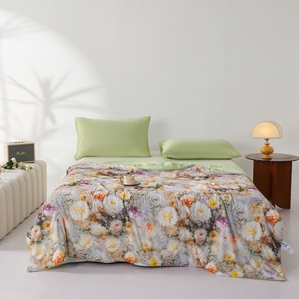 缔锦家纺 2025新款凉感丝印花夏被 知秋