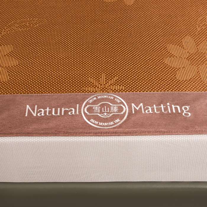 91家纺网 家纺一手货源 找家纺 卡罗兰 2025新款藤席提花凉席冰丝席床笠款-向阳花系列 向阳花-棕色