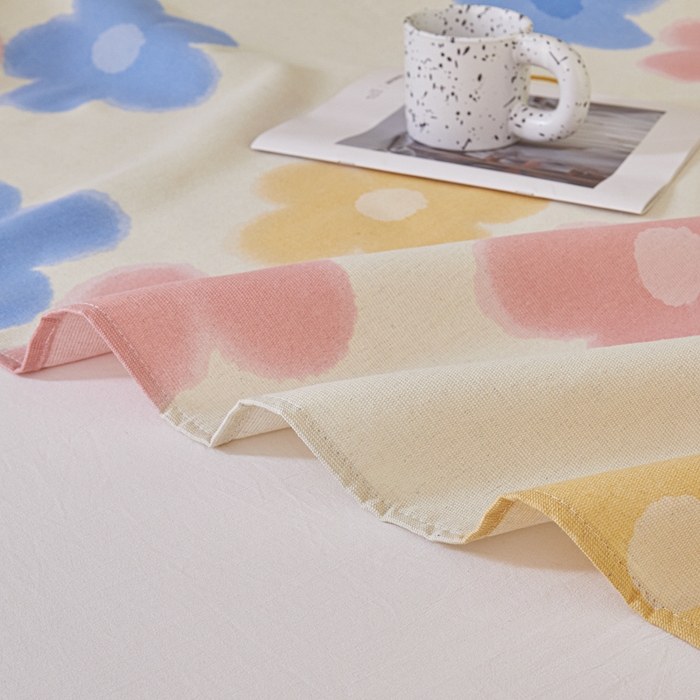 91家纺网 家纺一手货源 找家纺 绒艺席业 2025新款简约原棉印花老粗布床单 笑脸