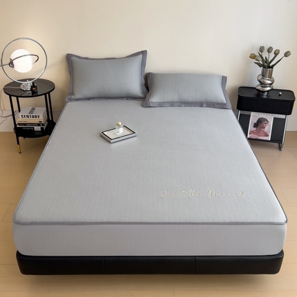 孩子王家纺 2025新款冰豆豆华夫格绣花床单床笠-万丽和系列 万丽和-气质灰床笠