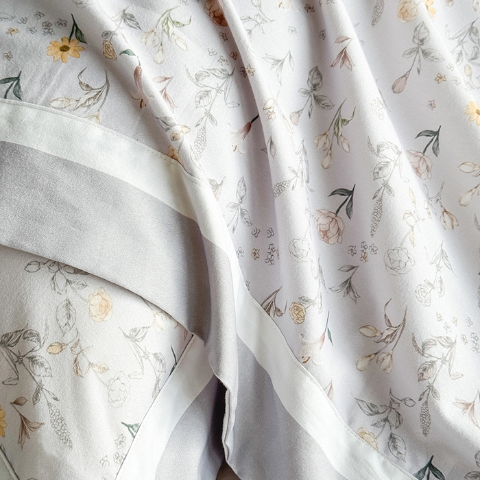 91家纺网 家纺一手货源 找家纺 巧玲珑 2025新款60支A类进口数码印花美式双拼四季款长绒棉四件套 相思坞