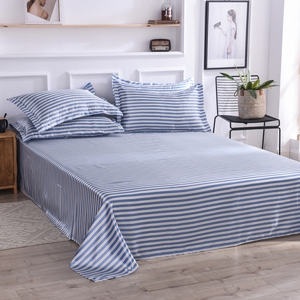 91家纺网 家纺一手货源 找家纺 （总）经年 2025新款条纹丝绸冰丝四件套-单床单