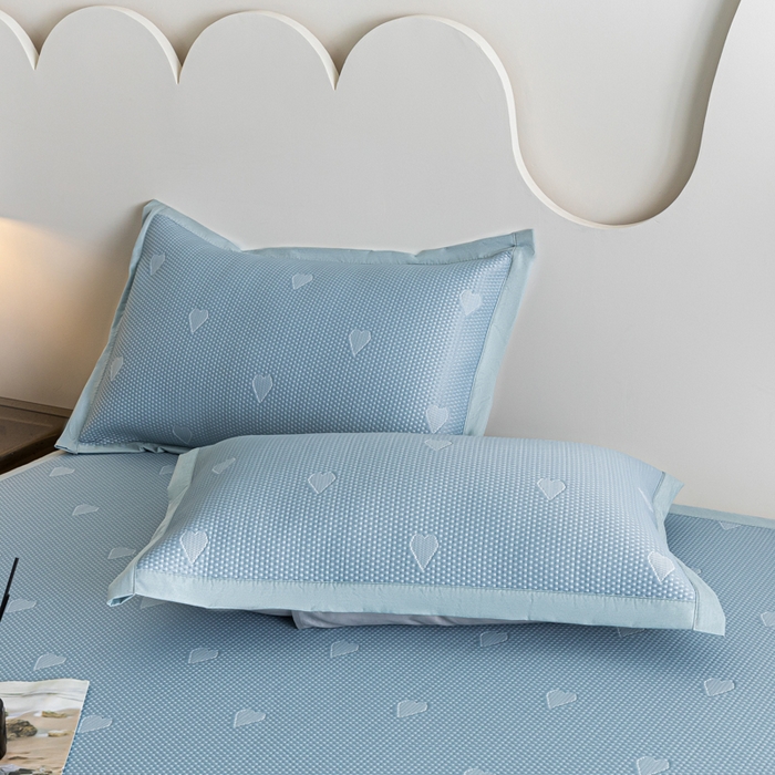 91家纺网 家纺一手货源 找家纺 阿亮家居 2025新款凉席凉豆豆软席床席款 心相印-海盐蓝