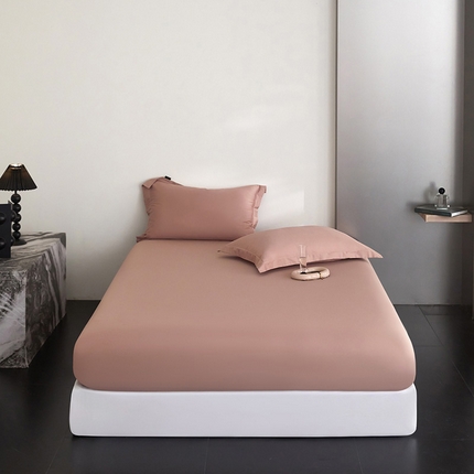 91家纺网 家纺一手货源 找家纺 （总）梧桐树 2025春夏新款60s长绒棉纯棉纯色系列单床笠 床笠单件