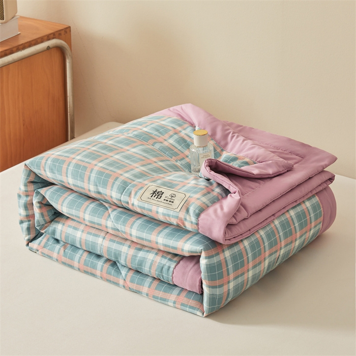 91家纺网 家纺一手货源 找家纺 魅图家纺 2025新款A类云朵棉抗菌棉花夏被 粉黛格