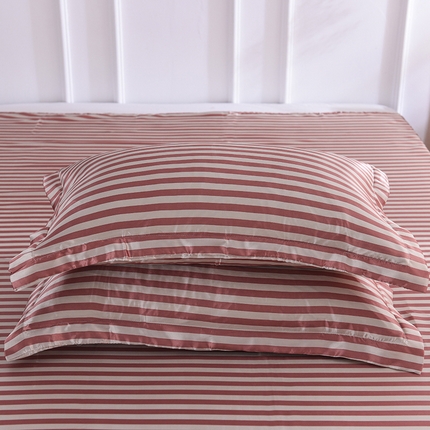 91家纺网 家纺一手货源 找家纺 （总）经年 2025新款条纹丝绸冰丝四件套-单枕套