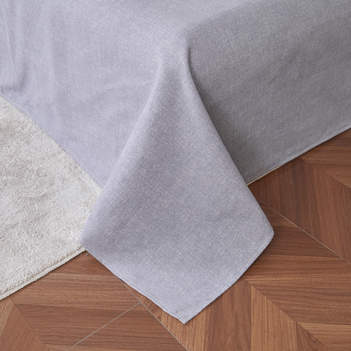 91家纺网 家纺一手货源 找家纺 绒艺席业 2025新款简约原棉印花老粗布床单 灰原