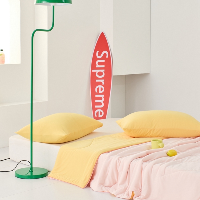 91家纺网 家纺一手货源 找家纺 LADYCOCO可可家居 2025新款多巴胺色系凉感夏被 樱粉（粉色+橙黄）