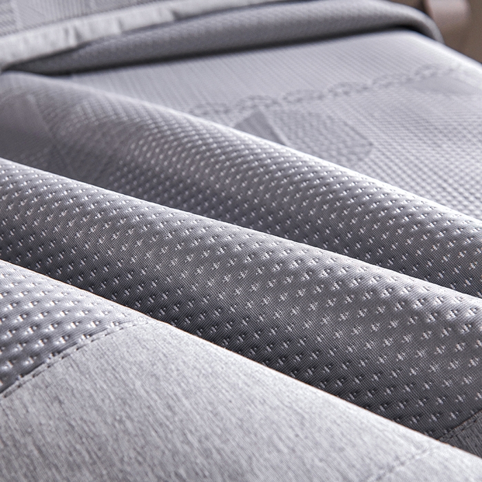 91家纺网 家纺一手货源 找家纺 梵克保罗 2025新款7A抗菌母婴级纯乙纶PE刺绣凉感丝豆豆席 叶子-灰