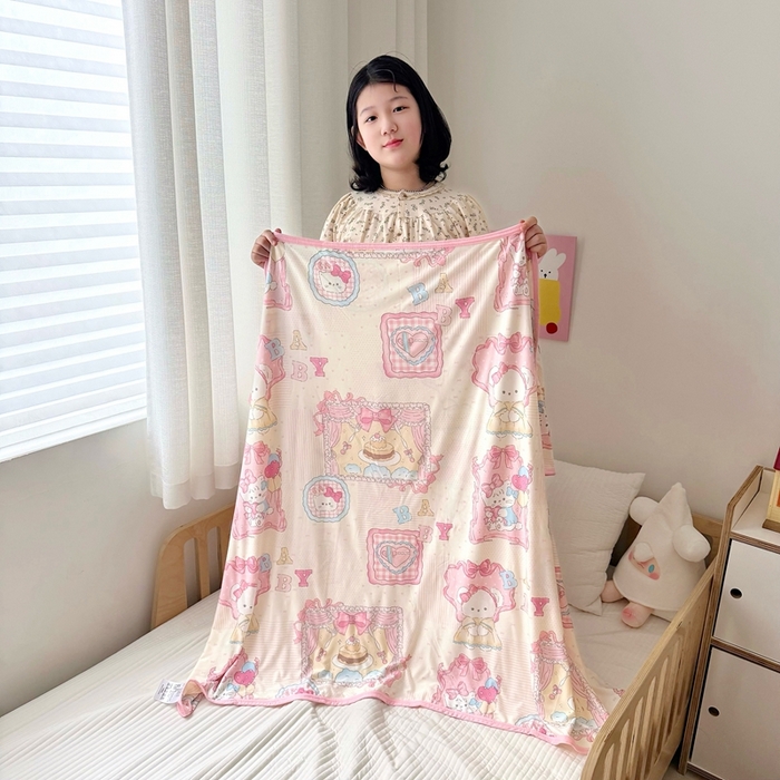 91家纺网 家纺一手货源 找家纺 嗨生活 2025新款婴儿裸睡级凉感针织毯幼儿园夏被儿童夏被毯子 蛋糕铺