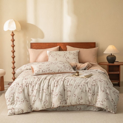 91家纺网 家纺一手货源 找家纺 （总）2025新款40s全棉双层纱圆角吊边款四件套