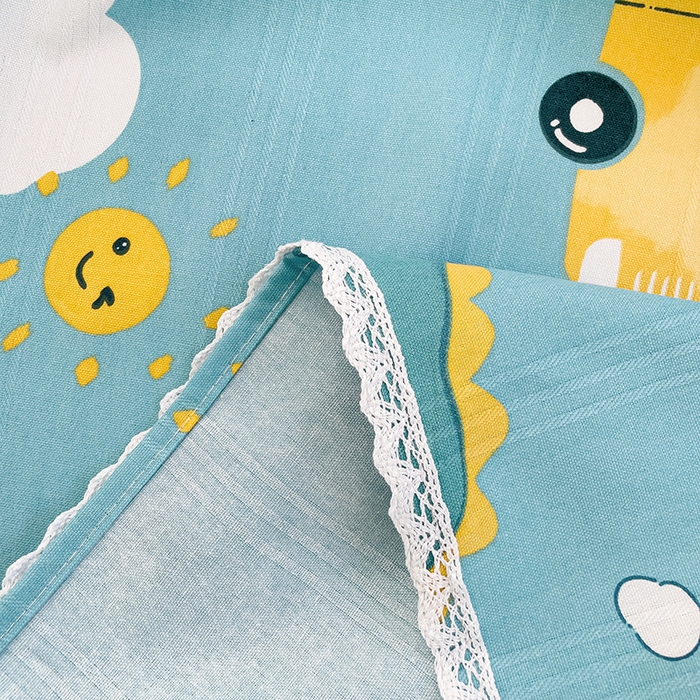 91家纺网 家纺一手货源 找家纺 梵克保罗 2025新款鱼骨棉老粗布凉席花边款床单三件套 恐龙日记