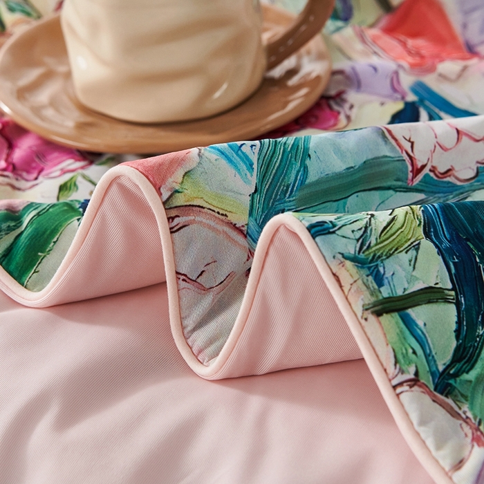 91家纺网 家纺一手货源 找家纺 缔锦家纺 2025新款凉感丝印花夏被 田园拾趣