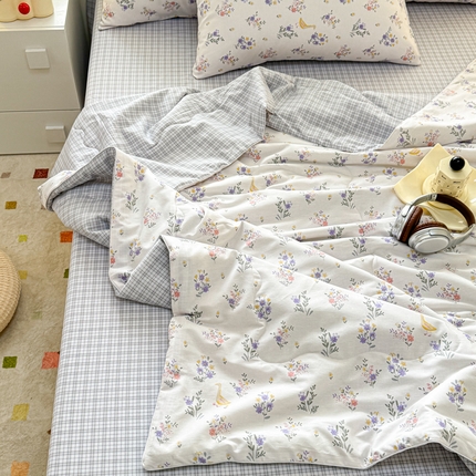 洺兰家居 2025新款A类全棉印花麻绳款夏被四件套 阑珊