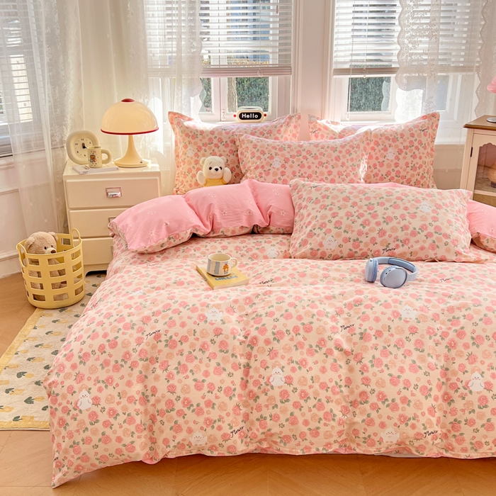 91家纺网 家纺一手货源 找家纺 世爵 2025新款全棉印花小清新单品系列-单被套 浓情玫瑰