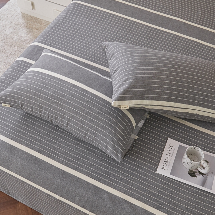 91家纺网 家纺一手货源 找家纺 绒艺席业 2025新款简约原棉印花老粗布床单 冷灰