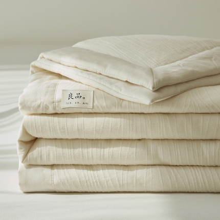 91家纺网 家纺一手货源 找家纺 （总）寐绸家纺 2025新款纯棉水洗棉三层提花大豆纤维夏被四件套