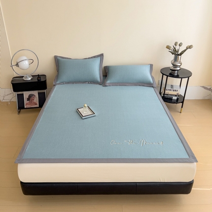 孩子王家纺 2025新款冰豆豆华夫格绣花床单床笠-万丽和系列 万丽和-天空蓝