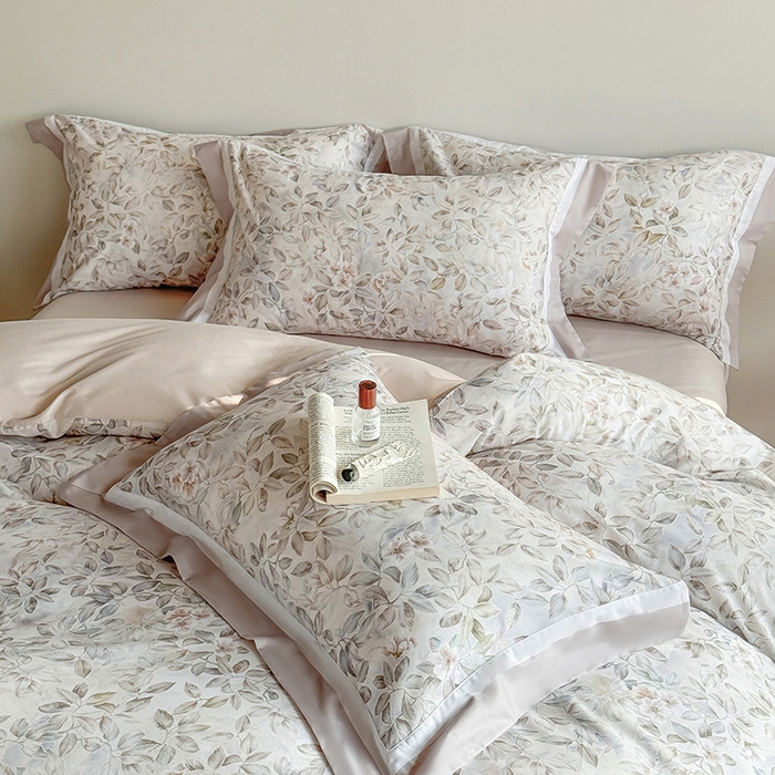 91家纺网 家纺一手货源 找家纺 巧玲珑 2025新款60支A类进口数码印花美式双拼四季款长绒棉四件套 秋叶原