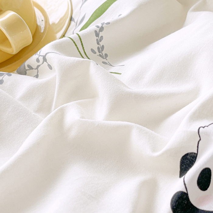 91家纺网 家纺一手货源 找家纺 世爵 2025新款全棉印花小清新单品系列-单被套 竹林熊猫