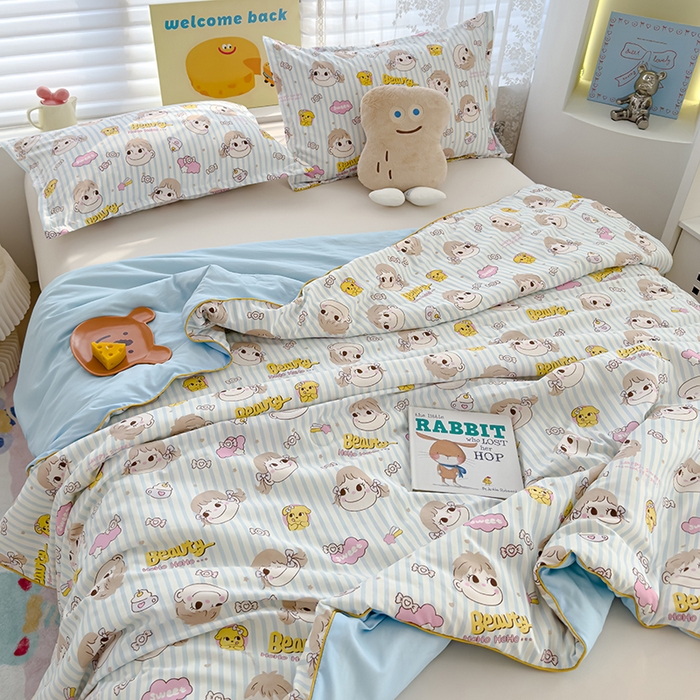 91家纺网 家纺一手货源 找家纺 星巴k家纺 2025新款A类水洗双层纱大豆纤维夏被夏凉被空调被 不二吖