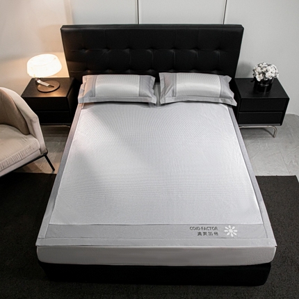 孩子王家纺 2025凉感冰丝藤席凉席席子-千鸟格系列 千鸟格-高级灰床笠