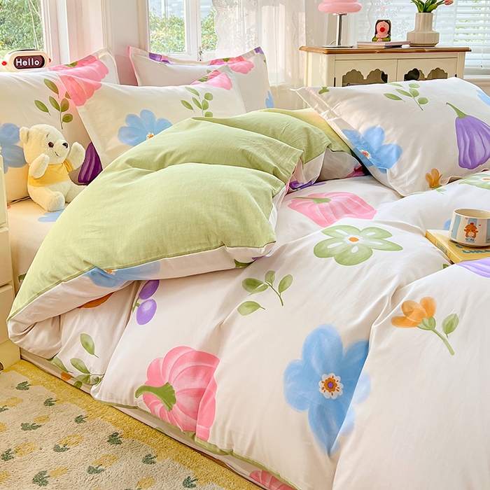 91家纺网 家纺一手货源 找家纺 世爵 2025新款全棉印花小清新单品系列-单被套 南瓜派