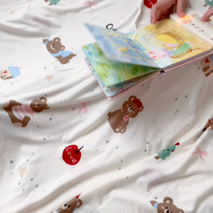 91家纺网 家纺一手货源 找家纺 嗨生活 2025新款婴儿裸睡级凉感针织毯幼儿园夏被儿童夏被毯子 甜品小熊