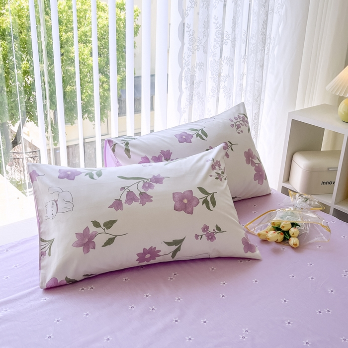 91家纺网 家纺一手货源 找家纺 世爵 2025新款全棉印花小清新套件系列-四件套 凯蒂猫-米