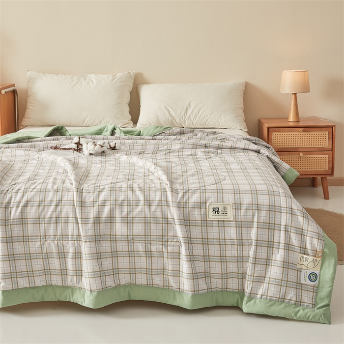 91家纺网 家纺一手货源 找家纺 魅图家纺 2025新款A类云朵棉抗菌棉花夏被 复古格