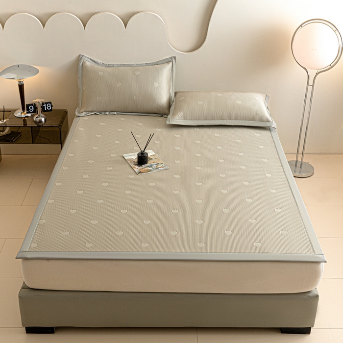 91家纺网 家纺一手货源 找家纺 阿亮家居 2025新款凉席凉豆豆软席床席款 心相印-玉石咖