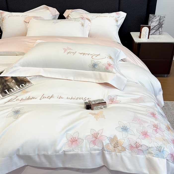 91家纺网 家纺一手货源 找家纺 星蕴家纺 2025新款澳棉正宗长绒棉四件套-诺兰 白拼玉