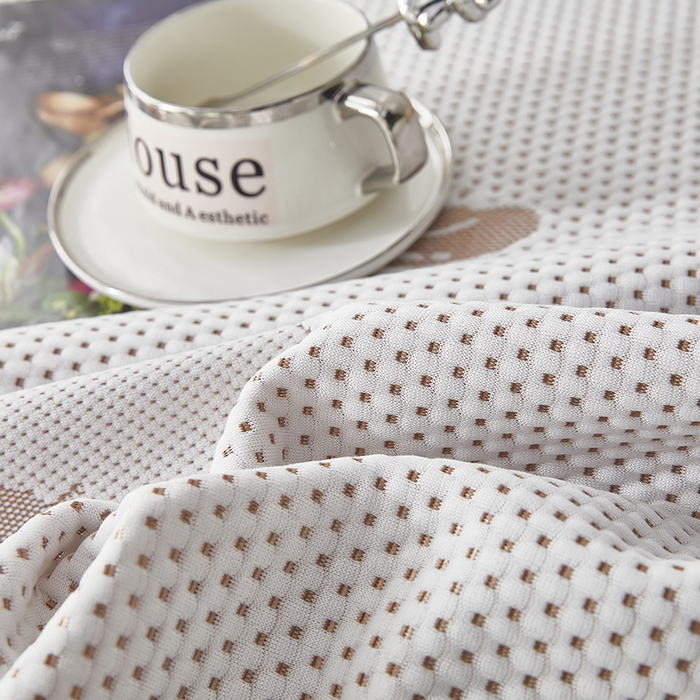 91家纺网 家纺一手货源 找家纺 凤杰  2025新款冰豆豆凉豆豆凉席床笠款盖盖毯夏被四件套 卡皮巴拉-咖