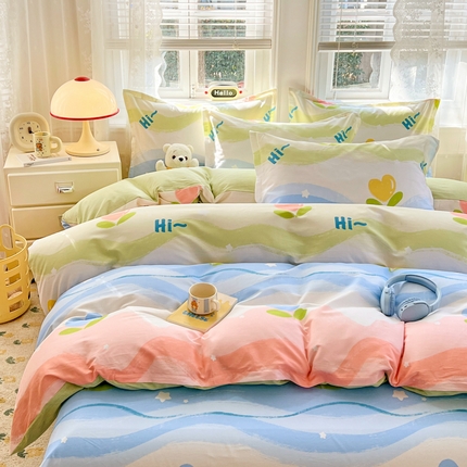 世爵 2025新款全棉印花小清新套件系列-四件套 天使之心